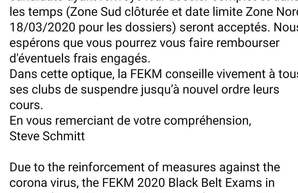 Les examens sont reportés. Pour les cours nous vous donnerons la décision ce wee